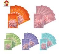 Lot de 100 sacs refermables perlés colorés, sacs de rangement refermables pour aliments, bijoux, artisanat, perles Orange