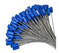 Lot de 100 Scellés Joints Numérotés de Sécurité en Fil d'Acier Inviolables - Étiquettes Autobloquantes - Bleu Foncé