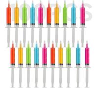Lot de 100 seringues de fête d'une capacité de 20 ml, capuchons pour un rangement facile, seringues en plastique réutilisables pour gelée, Noël, enterrement de vie de jeune fille, fête d'Halloween