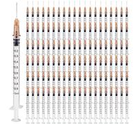 Lot de 100 seringues Vegena 1 ml Seringue Tube en plastique avec aiguille Seringue jetable Petite seringue doseuse liquide Sceau indépendant Emballage Seringue jetable