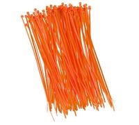 Lot de 100 serre-câbles - 200 x 2,5 mm - Orange - Pour filet d'ombrage, pare-vue et clôture