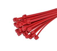Lot de 100 serre-câbles 4,8 x 300 mm en polyamide 6.6 de qualité industrielle (rouge)
