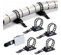 Lot de 100 serre-câbles adhésifs réglables en nylon auto-adhésif, clips de gestion