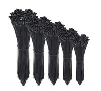 Lot de 100 serre-câbles en nylon autobloquants, boucle en plastique, sangle d'enroulement de fil, organisateur de fermeture éclair, ceinture de tension Gestion des Câbles(Black,7.6X200mm)