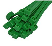 Lot de 100 serre-câbles en polyamide 6.6 de qualité industrielle Vert 4,8 x 300 mm