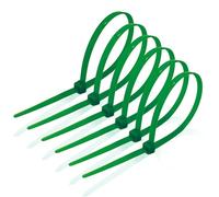 Lot de 100 serre-câbles verts - 200 mm x 2,5 mm - En nylon - Haute résistance à la traction - Petits serre-câbles - Auto-bloquants - Robustes et résistants aux intempéries PACKIVO