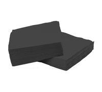 Lot de 100 serviettes de table noires 4 plis 33 x 33 cm robustes, durables et élégantes pour fêtes et événements