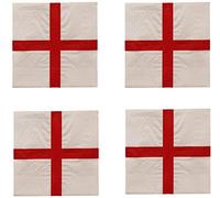 Lot de 100 serviettes en papier double épaisseur imprimées St George pour événements sportifs, pub, célébrations de la coupe du monde de football