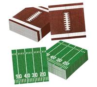 Lot de 100 serviettes en papier pour le jour du match de football avec impression stade et ballon pour décoration de fête à thème fans de football