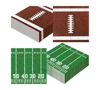 Lot de 100 serviettes en papier pour le jour du match de football avec impression stade et ballon pour décoration de fête à thème fans de football