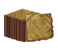 Lot de 100 serviettes jetables en papier grain de bois brown, serviettes pour décorations d'anniversaire et fournitures de camping, 33 x 33 cm