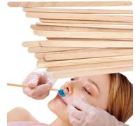 Lot de 100 spatules en bois de bouleau étroites 14 cm - Pour épilation à la cire et à la pâte à sucre - Sourcils, bikini, aisselles