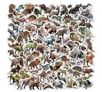 Lot de 100 Stickers, Autocollants Amusants en vinyle imperméable pour les amoureux des Dinosaure, bouteille d'eau, scrapbooking, téléphone, cadeau pour adultes, enfants (Forme de Dinosaure)