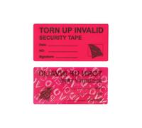 Lot de 100 Stickers de sécurité inviolables 1"x2" Marked on tape 100pcs Red Rouge