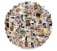 Lot de 100 Stickers Enfant, Gommettes Autocollants Enfant, autocollants amusants en vinyle imperméable pour les amoureux des chats, bouteille d'eau, scrapbooking, téléphone (forme de chat)