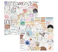 Lot de 100 Stickers Motivation et Citations Inspirantes, Autocollants Aesthetic en Vinyle Imperméable, Décoration pour Ordinateur Portable, Valise, Téléphone, Scrapbooking, Cadeau Encouragement pour A