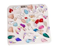 Lot de 100 strass colorés en verre à dos plat pour créer de beaux ongles, vêtements, embellissements, festivals, décorations d'ongles