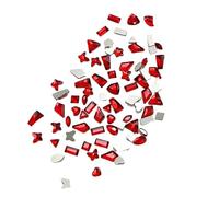 Lot de 100 strass en verre pour décoration artistique en forme de losange à dos plat