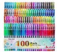 Lot de 100 stylos à encre gel pailletée pour la fabrication de cartes, 30 % d'encre en plus pour les livres de coloriage pour adultes, les loisirs créatifs, le gribouillage, le dessin
