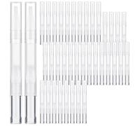 Lot de 100 stylos à huile pour cuticules vides - 3 ml - Avec pointes de pinceau transparentes - Tubes liquides de croissance des cils - 100 pièces d'huile à ongles vides
