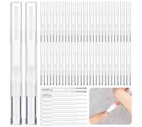 Lot de 100 stylos à huile vides pour cuticules - 3 ml - Transparents - Avec pointe pinceau et 20 compte-gouttes - Pour cosmétiques et gloss à lèvres - Tubes liquides pour la croissance des cils