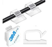 Lot de 100 supports de câbles autocollants [colle 3M], pour l'intérieur et l'extérieur, serre-câbles et organisateurs de câbles sur tous les meubles