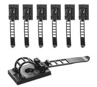 Lot de 100 supports de câbles autocollants - Support de câbles de bureau - Serre-câbles réglables - Auto-adhésif - Gestion des câbles - Pour la maison et le bureau