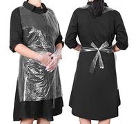 Lot de 100 tabliers jetables, en polyéthylène, imperméables, pour femmes, hommes, transparents, pour cuisine, restaurant, boulangerie, fleuriste, magasin, Transparent, taille unique