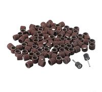 Lot de 100 tambours de ponçage grain 80180240 avec 12 manchons de 7 mm pour outils rotatifs, nettoyage du métal, ébavurage, polissage et meulage (80#)