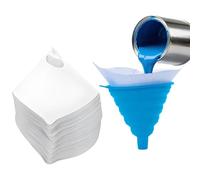 Lot de 100 tamis de peinture, avec entonnoir conique en silicone, filtre de peinture, filtre de couleur, tamis en papier, accessoires de pistolets à peinture, tamis jetables, en papier, pour peinture