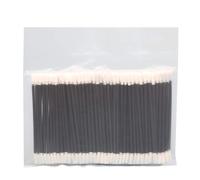 Lot de 100 tampons de nettoyage en polyester à double tête avec poignée noire pour tête d'impression d'appareil photo, lentille optique, électronique pour animaux de compagnie, bol d'alimentation
