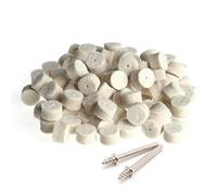 Lot de 100 tampons de polissage en feutre de laine 13 mm + 2 tiges pour meule