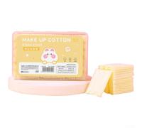 Lot de 100 tampons démaquillants réutilisables en coton double face pour soins de la peau zéro déchet lavables 6 x 5 cm (jaune)