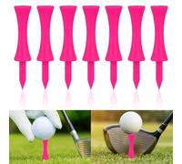 Lot de 100 tees de golf château en plastique rose : petit, très visible et durable, idéal pour le golf d'hiver (57 mm)