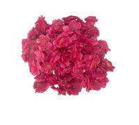 Lot de 100 têtes de fleurs de cerisier artificielles en soie pour décoration de mariage, mur de chambre d'enfant, couronne d'arche, guirlande de gâteaux (rose rouge)