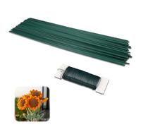 Lot de 100 Tige Fleur Artificielle,30 cm Tige de Fleuriste,Fil de Fer Fleuriste, Wires Floral Flowers, Stem Wire Florist Wire, Tige Metal Fleur pour Bouquets, Couronnes et l'artisanat Floral