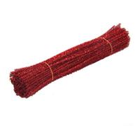 Lot de 100 tiges de Noël à paillettes pour cure-pipes - Décorations de Noël, couture, loisirs créatifs pour décoration de vacances (rouge)