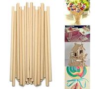 Lot de 100 tiges en bois naturel rondes - 3 x 200 mm