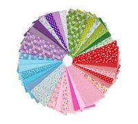 Lot de 100 tissus en coton, 15 x 15 cm, pour le matelassage et le bricolage | Tissus patchwork carrés prédécoupés, kit de couture pour couture, travaux manuels, vêtements de poupée