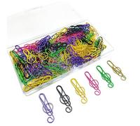 Lot de 100 trombones de bureau en métal - Motif notes de musique - Pour bureau, école, documents - Kit créatif amusant pour papeterie, accessoires de bureau