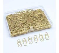 Lot de 100 trombones en acier inoxydable en forme de cœur doré pour marque-pages, documents, fournitures de bureau, 100 ou 200 unités