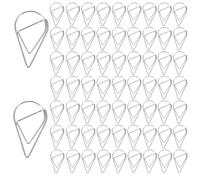 Lot de 100 trombones en forme de goutte d'eau, en métal, pour livre, mémo, papier, poster, photo trombone trombones trombonne