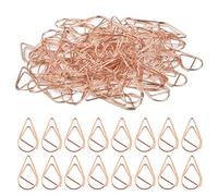 Lot de 100 trombones en forme de goutte d'eau pour livre, mémo, papier, affiche, photo, 25 x 15 mm