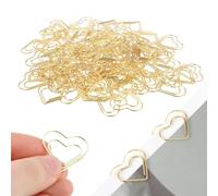 Lot de 100 trombones en métal en forme de cœur - Petits