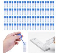 Lot de 100 tubes à échantillons de selles avec cuillère, tubes à déjections canines de 15 ml, tubes d'échantillonnage pour chien, tubes d'examen pour animaux de compagnie, chats, chiens, tubes à essai