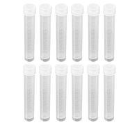 Lot de 100 tubes à essai en plastique de 10 ml avec couvercle à vis vertical gradués pour liquides, fluides, graines, épices, tests en laboratoire, mélange, arts