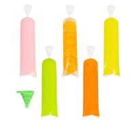 Lot de 100 tubes de congélation - 8 x 30 cm - Avec entonnoir en silicone - Moules à glace en polyéthylène de qualité alimentaire - Sacs à glace réutilisables - Collations d'été pour enfants