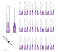 Lot de 100 tubes de distribution avec couvercle, 24 G (0,55 x 25 mm) en acier inoxydable, accessoires de laboratoire industriels, emballage individuel, seringue émoussée pour remplissage liquide