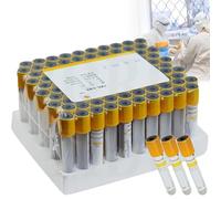 Lot de 100 tubes de prélèvement sanguin à vide jetables pour la séparation du sérum et la préparation PRP avec gel de séparation et fonction de coagulation