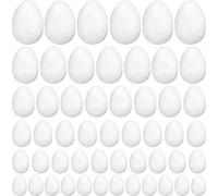 Lot de 100 œufs de Pâques en mousse, 6 tailles d'œufs blancs lisses en polystyrène pour Pâques, printemps, Halloween, Noël, vacances, travaux manuels, projets de peinture